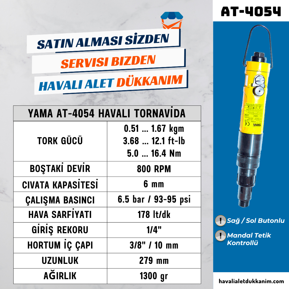 Kategorisiz6 mm. 800 RPM Düz Tip Dıştan Tork Ayarlı Tornavida