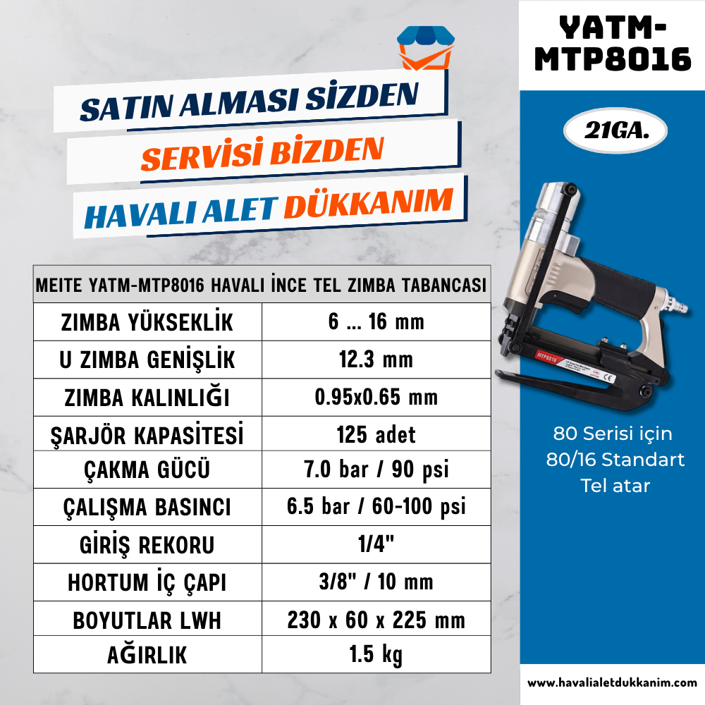 Meite 1/2inç 21GA İnce Tel U Zımba Tabancası