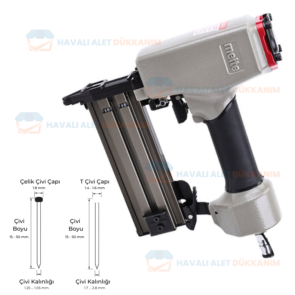 Meite YATM-FST50 Havalı Brad Çivi / Çelik Çivi Tabancası 15-50 mm