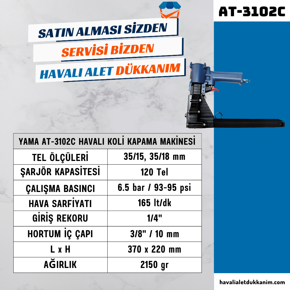 YAMA AT-3102C Havalı Koli Kapama Makinesi