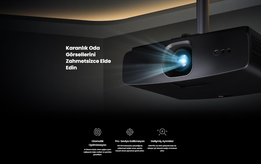BenQ W2720i 4K 2500 Lümen LED Ev Sineması Projektörü