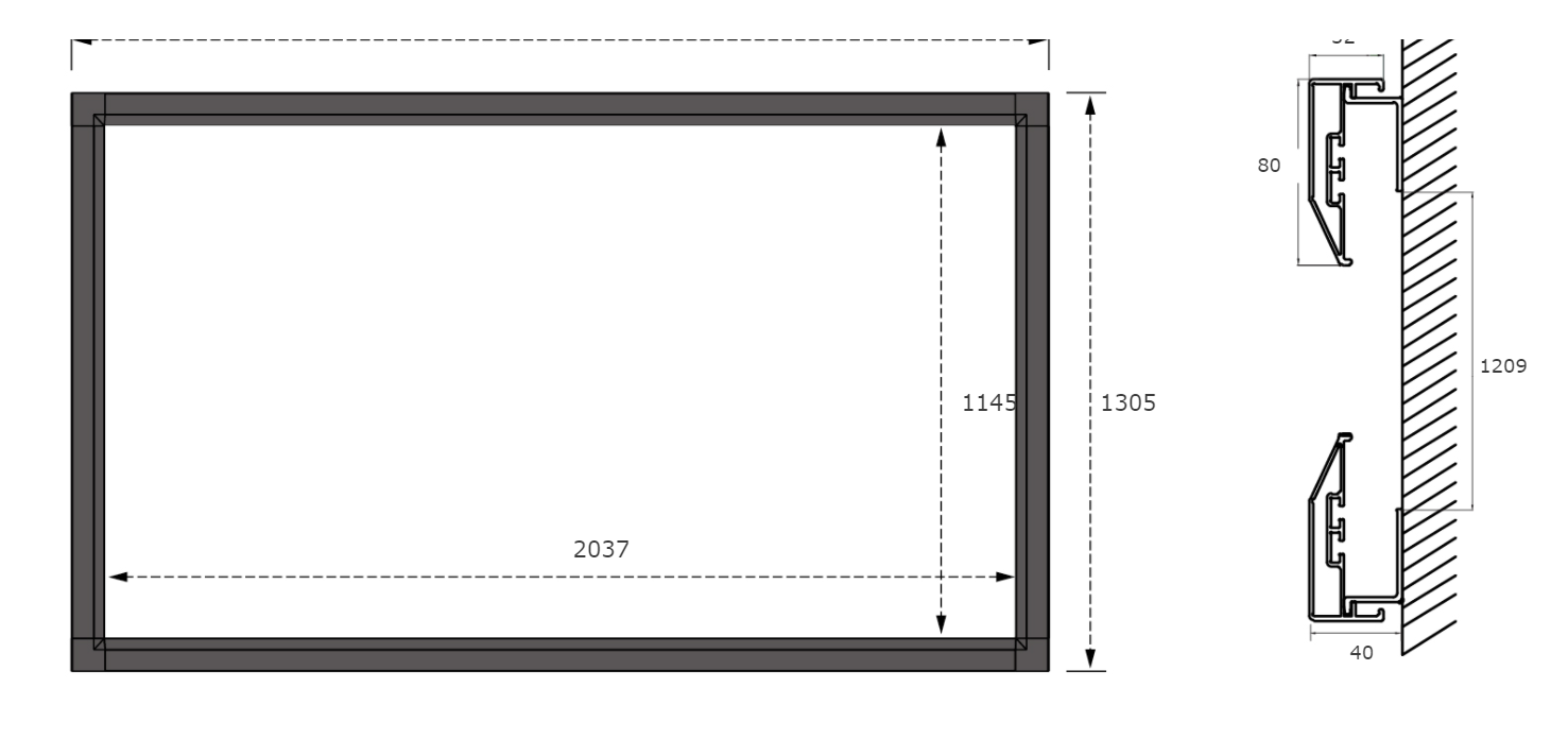 ProjectorPark Prestige Serisi 205x115 4K Fix Frame Perde