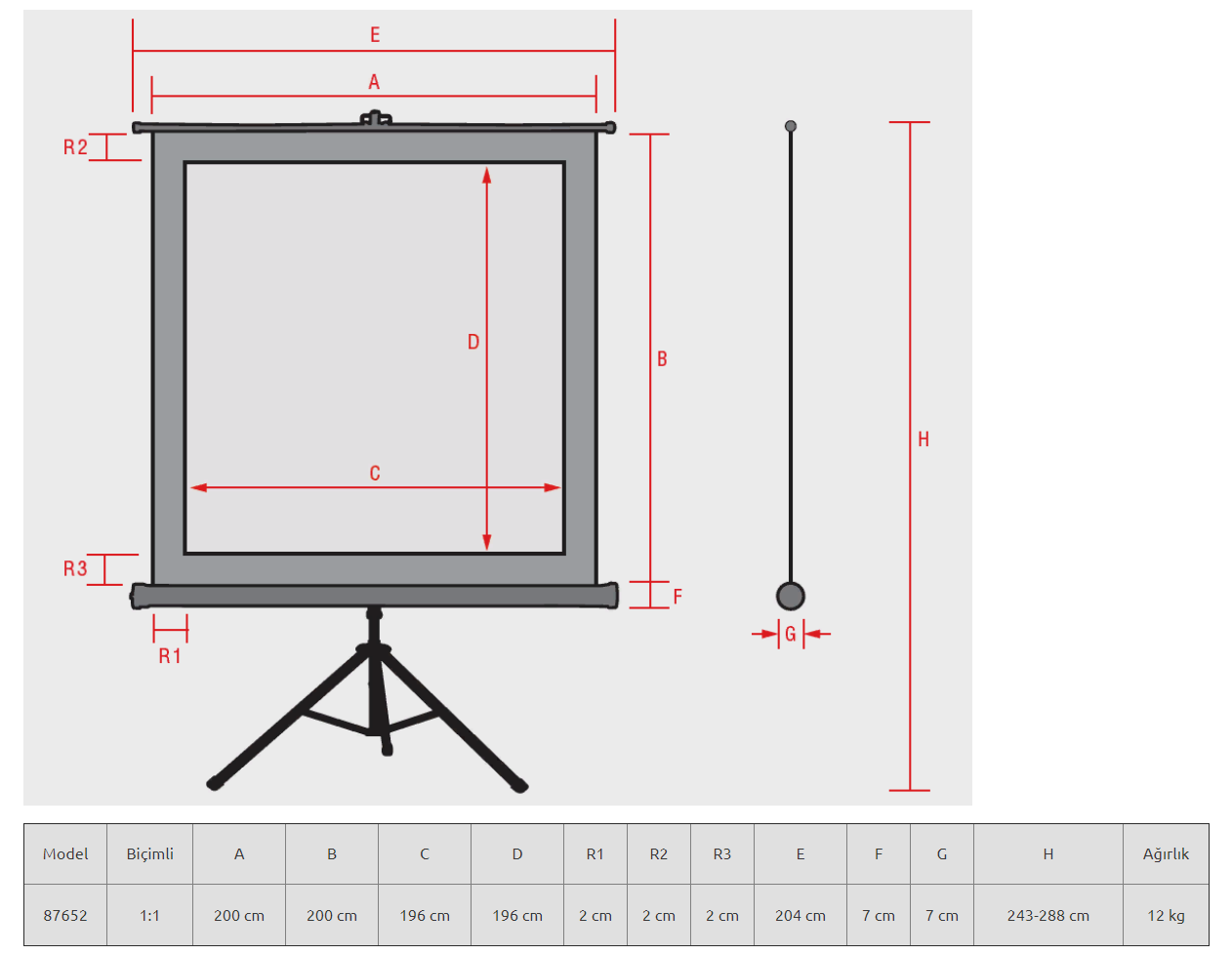Reflecta 200x200 Tripod Projeksiyon Perdesi