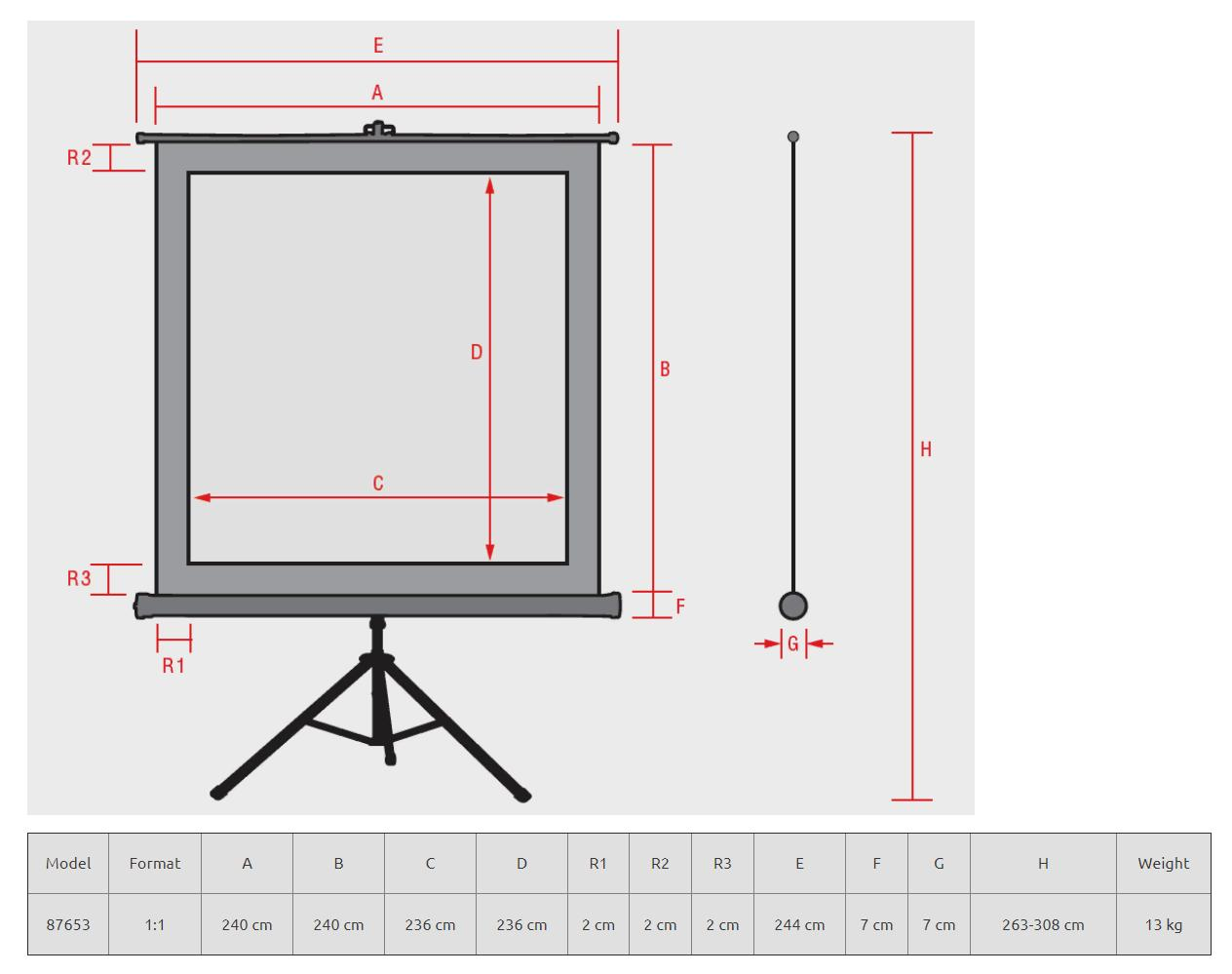 Reflecta 240x240 Tripod Projeksiyon Perdesi 
