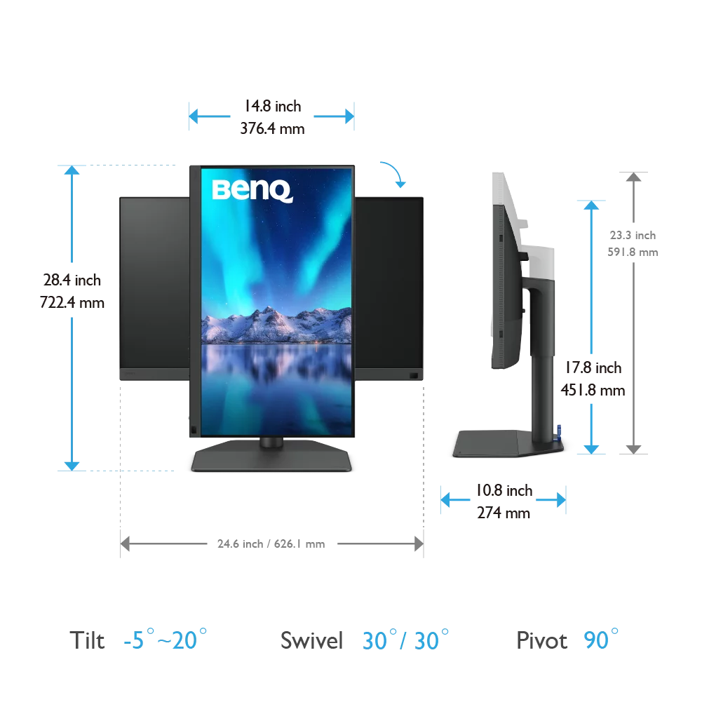 SW272Q｜27 inç 2K AdobeRGB 90W USB-C Fotoğrafçı Monitörü