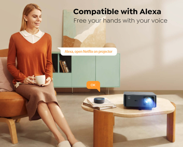 Yaber K2s 1080p Smart Projektör – 800 ANSI, Wi-Fi 6, JBL & Dolby Ses, NFC & Alexa Kontrollü