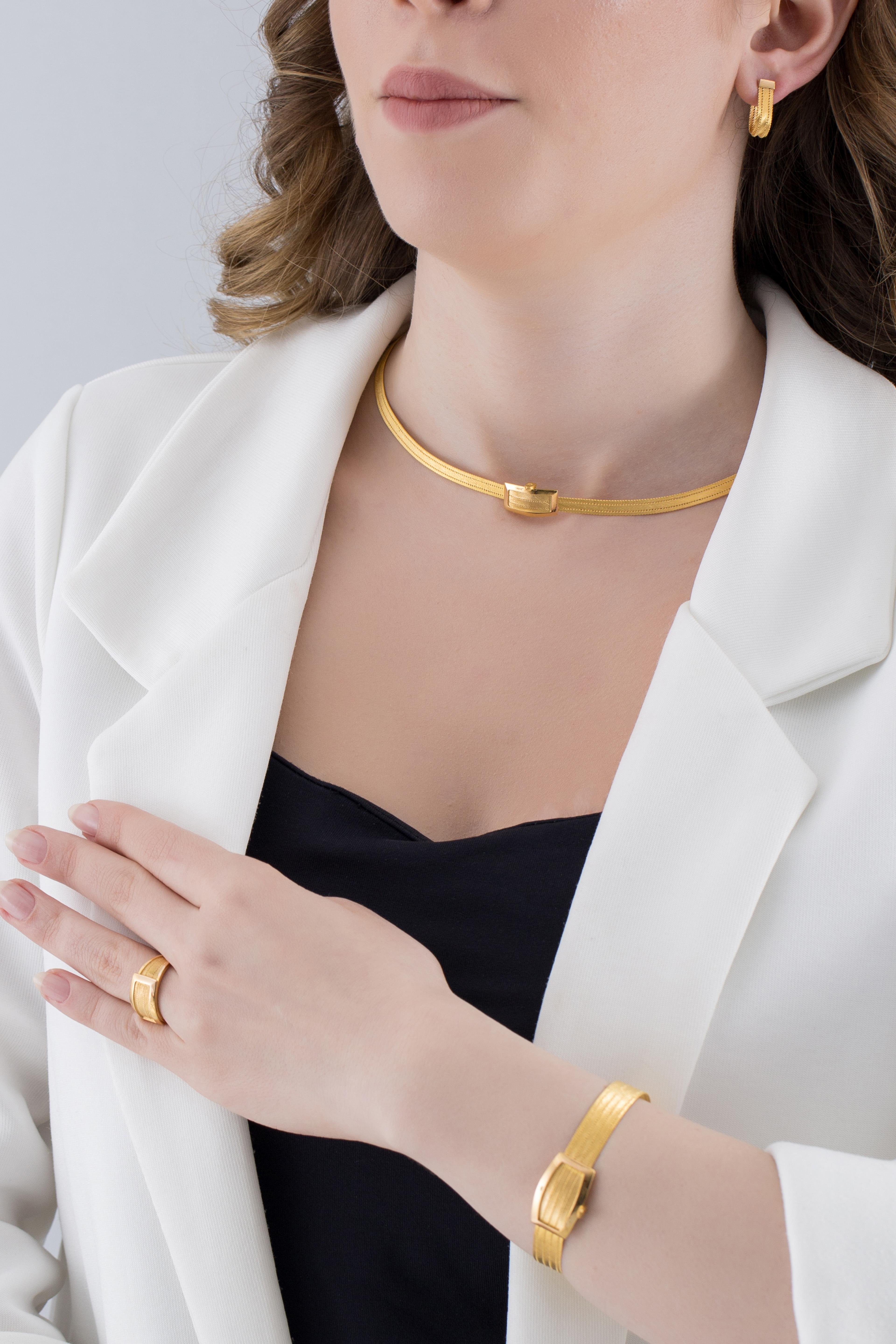 Klasik 5 Sıra Bilezik 3 Sıra Gerdanlık Yüzük Küpe Trabzon Hasır Set