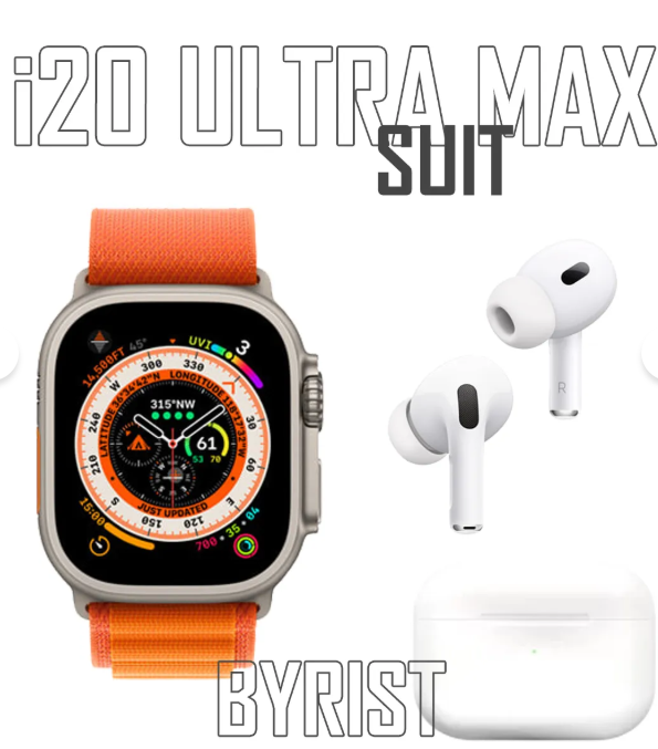  ULTRA MAX Suit 49mm 2inç Ekran 7 Kordon + Air Pro + Kasa Koruyucu Watch 9 Ultra Akıllı Saat