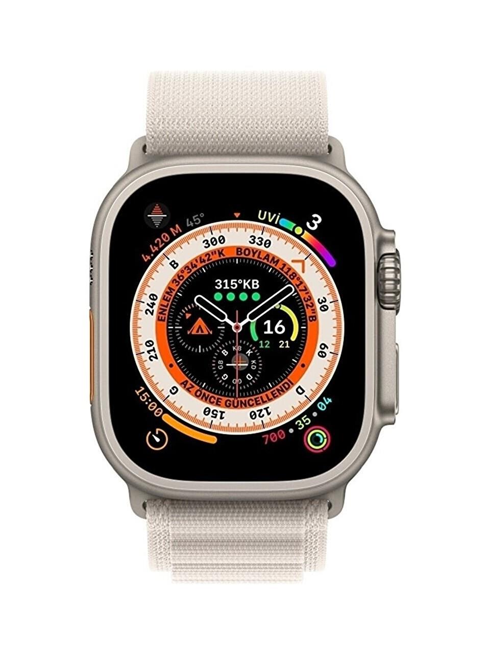 Asfal Apple Watch Uyumlu 42MM 44MM 45 mm 49mm Kordon 1/2/3/4/5/6/se/7/8/ Watch Ultra Alpine Loop Kordon Bej