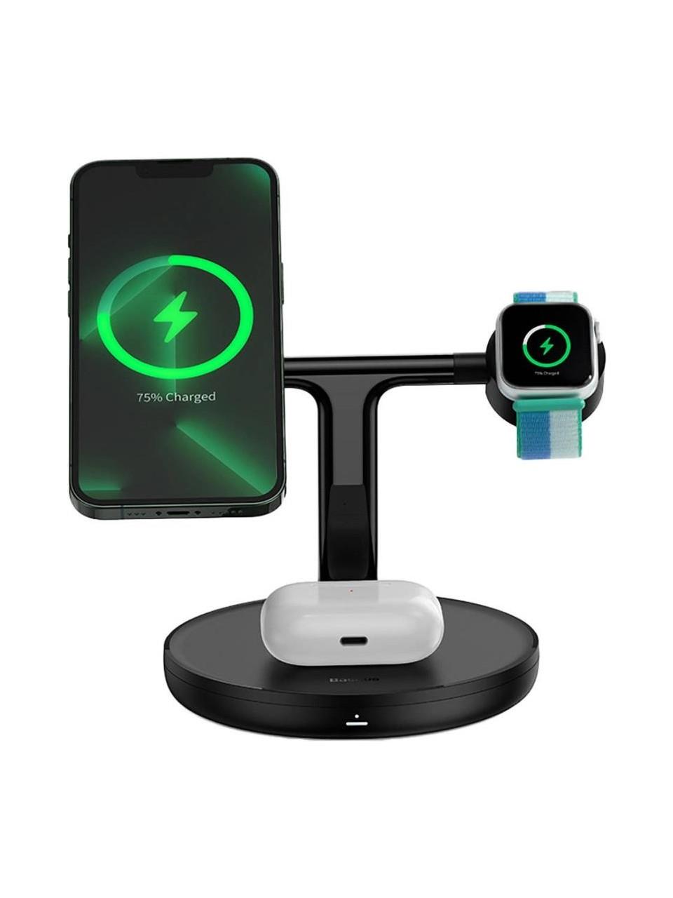 Baseus Swan 3 In 1 Wireless Magnetic Bracket 20W Kablosuz Hızlı Şarj Cihazı Universal Version