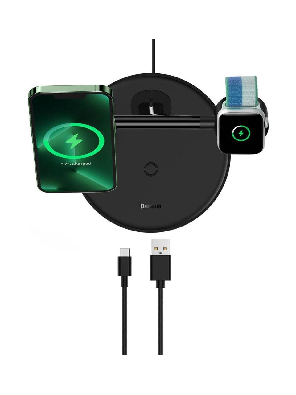 Baseus Swan 3 In 1 Wireless Magnetic Bracket 20W Kablosuz Hızlı Şarj Cihazı Universal Version