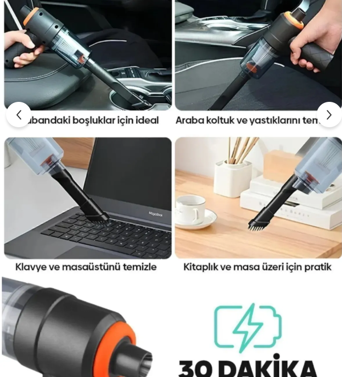 Gold Orion Hem  Tozları Üfleyen Hem Tozları Çeken Araba, Pc klavye vb İçin Şarjlı Süpürge