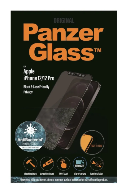 PanzerGlass Iphone 12/12 Pro Ekran Koruyucu Cam Siyah