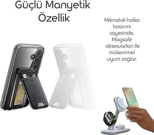 Rongep Samsung Galaxy S24 FE için Şeffaf Kılıf Magsafe Aksesuarları ile Uyumlu Arkası Sert PC Köşeleri TPU Darbe Emici Silikon Sararmaya Dayanıklı Kalın Koruyucu Güçlü Manyetikli Hybrid Kılıf