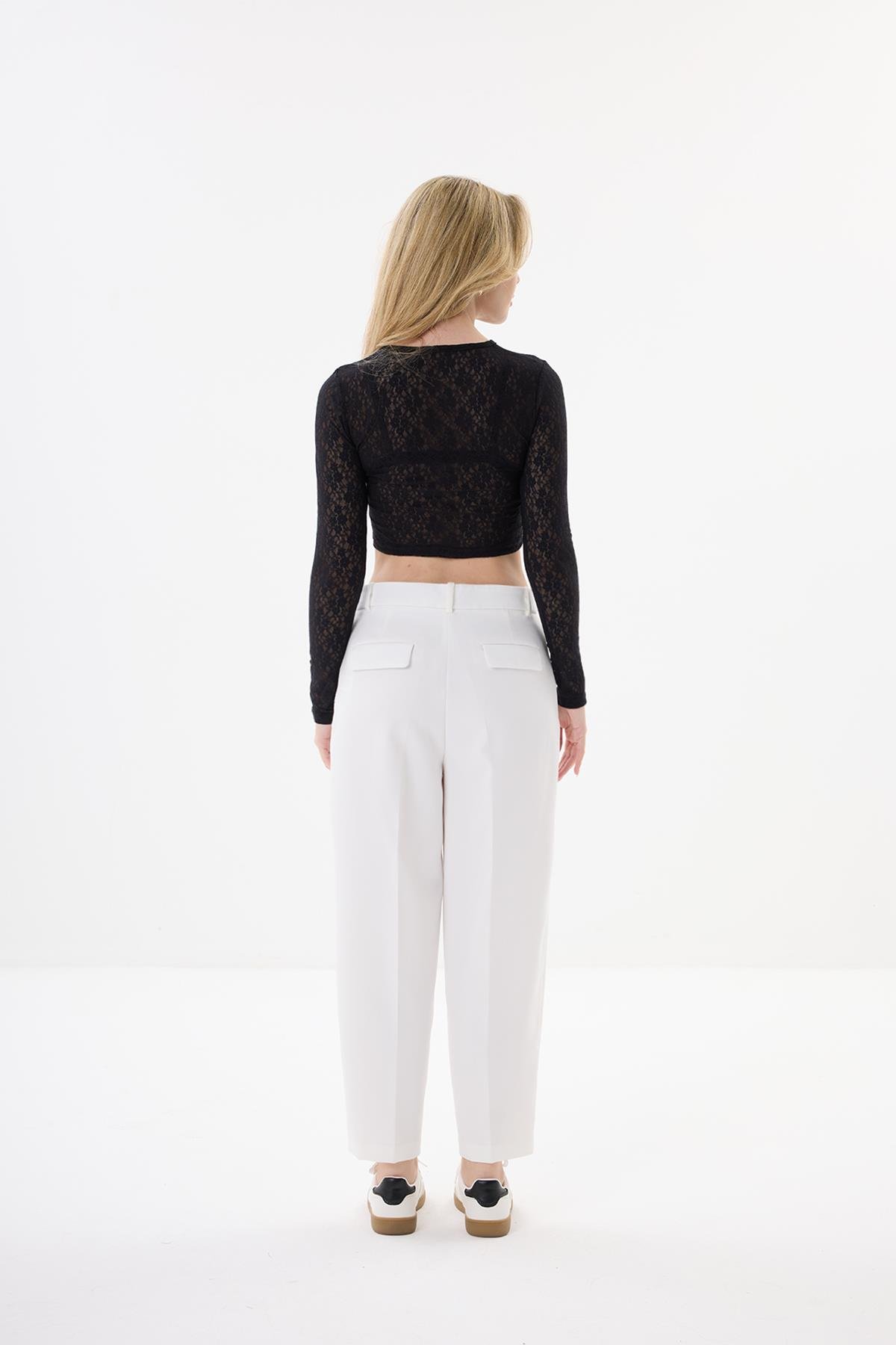 Dantel Crop Body - Siyah