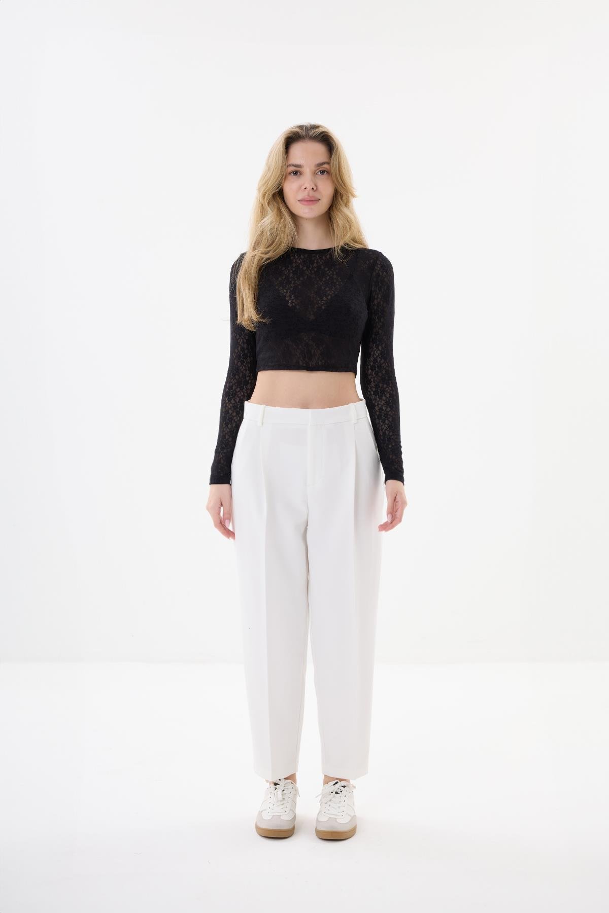 Dantel Crop Body - Siyah