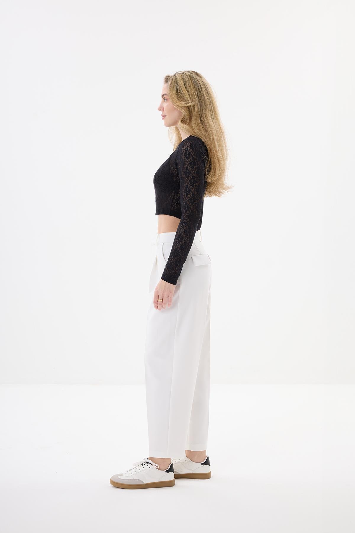 Dantel Crop Body - Siyah