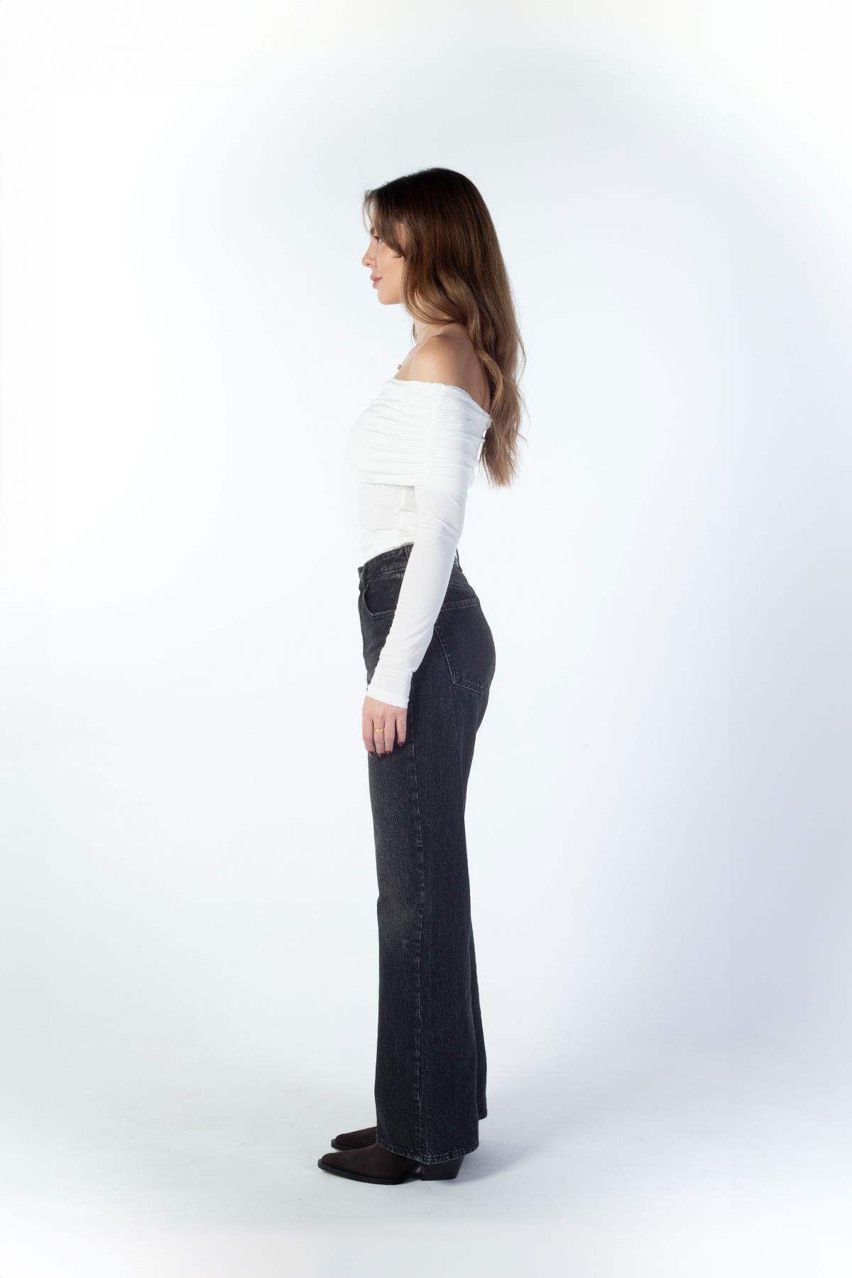 EKRU AMY AÇIK OMUZLU BODY