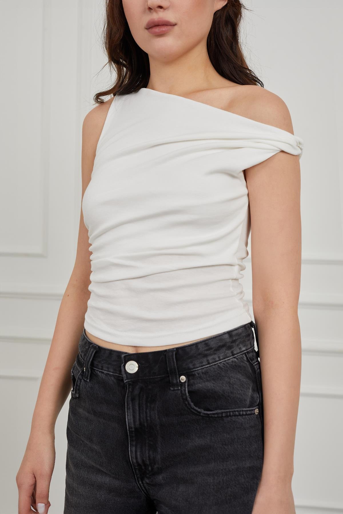 Ekru Düğümlü Body
