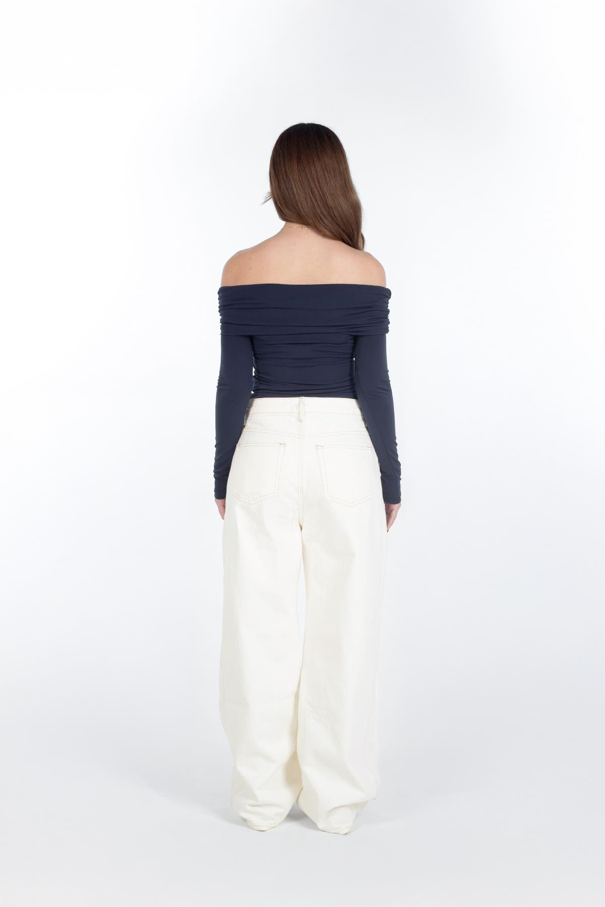 INDIGO AMY AÇIK OMUZLU BODY