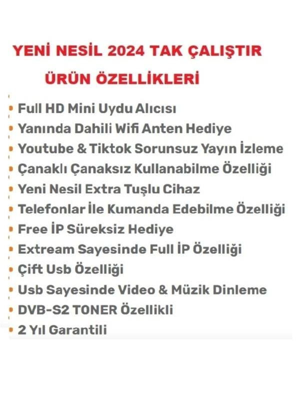 Çanaklı Çanaksız 2024 Model Full Hd Uydu Alıcı Free Ip Tiktok Youtube