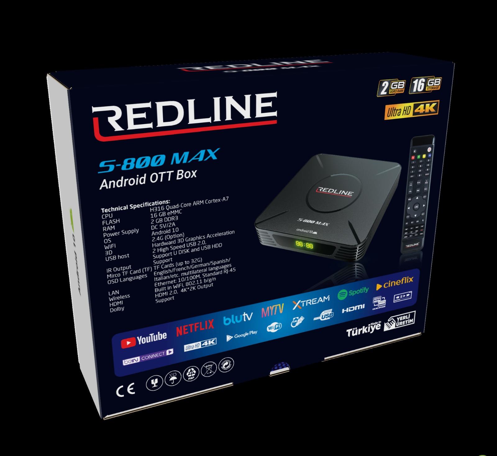 Redline  Android Box S800 Max 4 K Ultra Hd 
