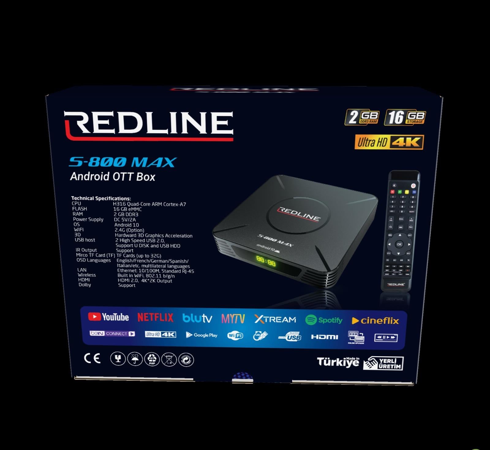 Redline  Android Box S800 Max 4 K Ultra Hd 