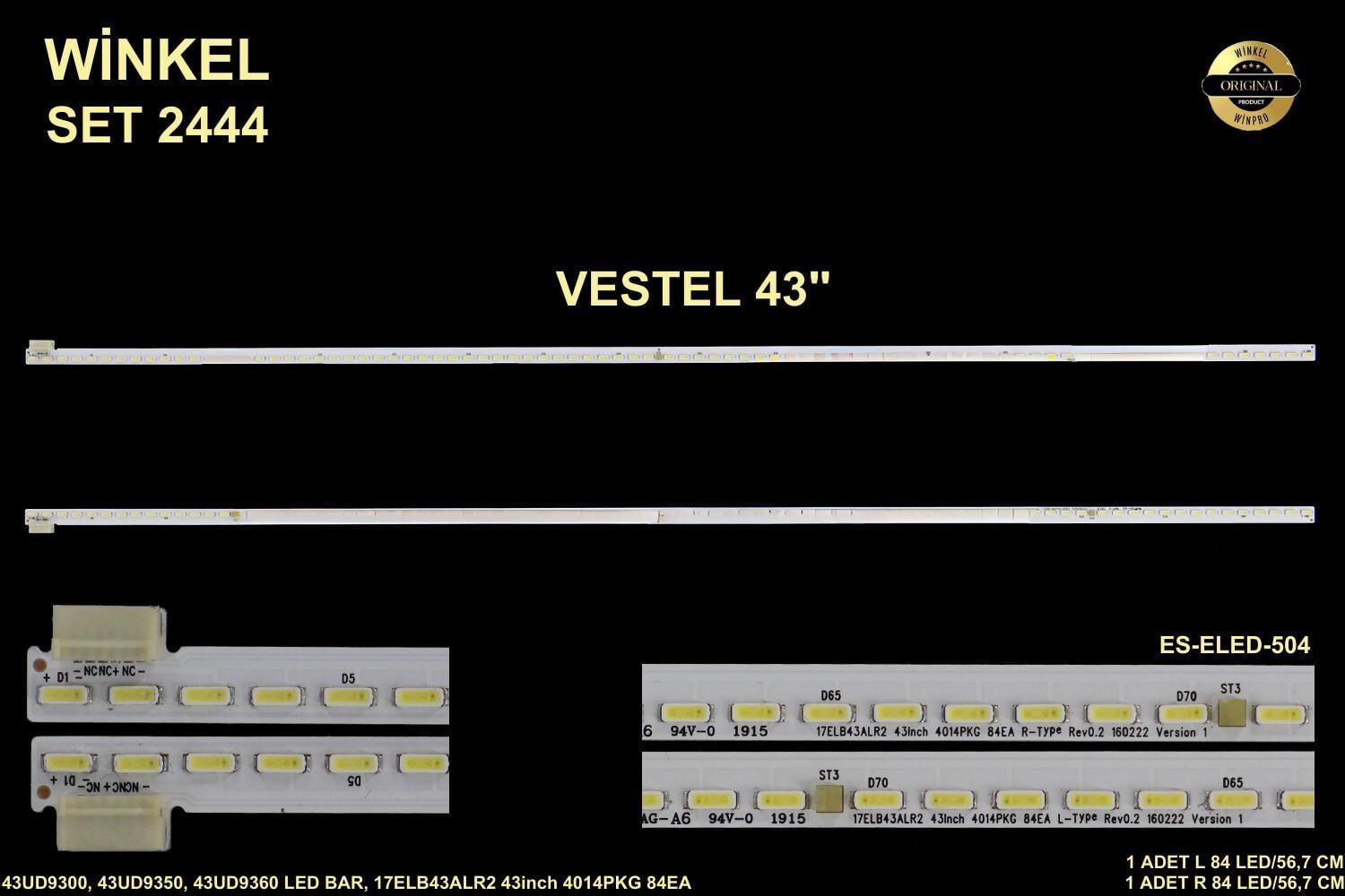 VESTEL 43UD9300, 43UD9350, 43UD9360 23439280, 35036094 10107503,10110811,10107456,43FB8500,43U9001