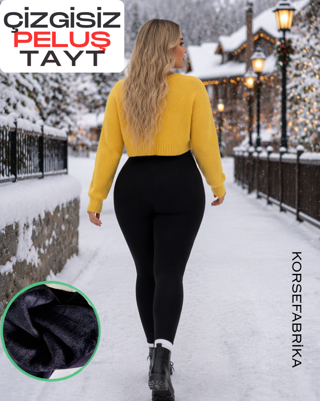 Kadın Büyük Beden🔥 Çizgisiz Dikişsiz🔥 İçi Peluş Termal 🔥Yüksek Bel Toparlayıcı🔥 Kışlık Tayt