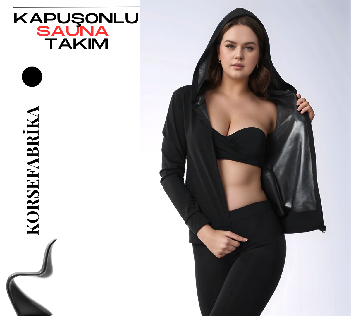 KAPÜŞONLU FERMUARLI UZUN KOLLU SAUNA- TERMAL ÜST ve TAYT TAKIM