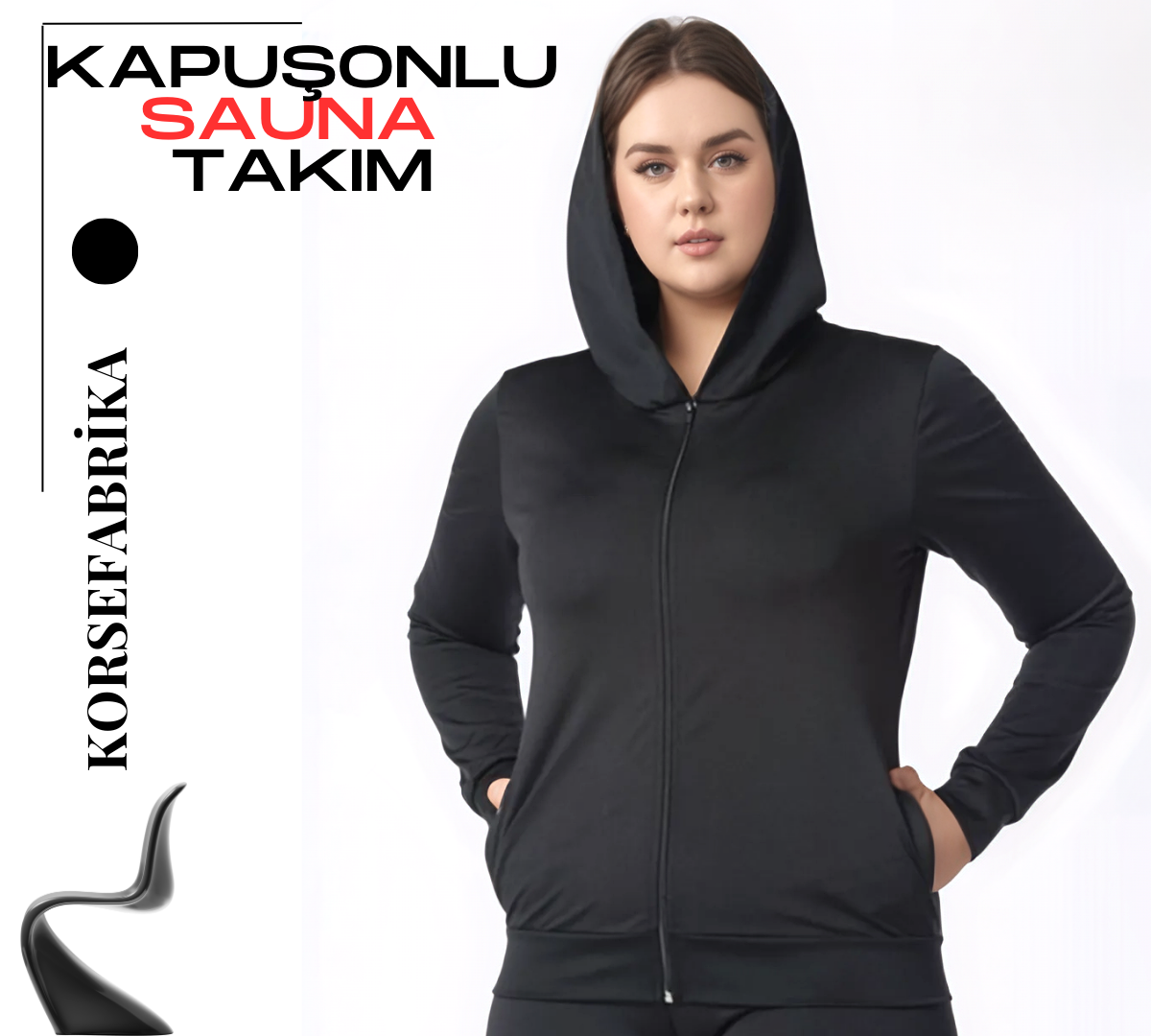 KAPÜŞONLU FERMUARLI UZUN KOLLU SAUNA- TERMAL ÜST ve TAYT TAKIM