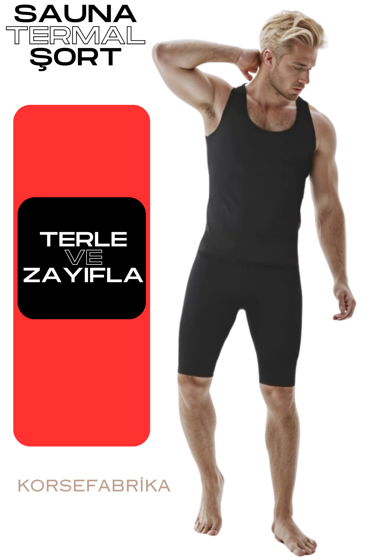 Sauna Termal Orijinal Terleterek Zayıflatan Şort-atlet Takım