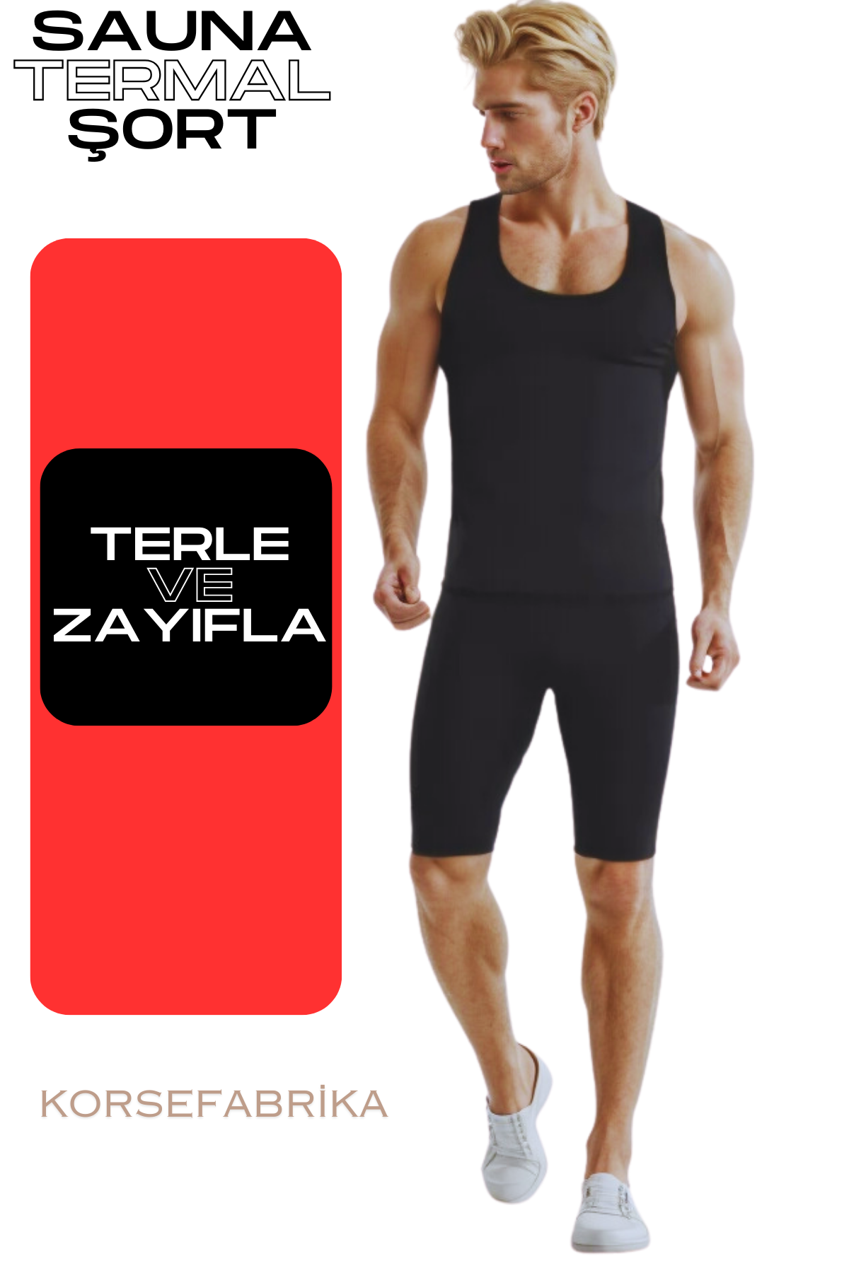Sauna Termal Orijinal Terleterek Zayıflatan Şort-atlet Takım