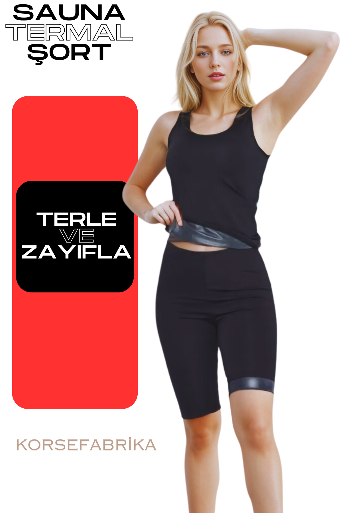 Sauna Termal Orijinal Terleterek Zayıflatan Şort-atlet Takım