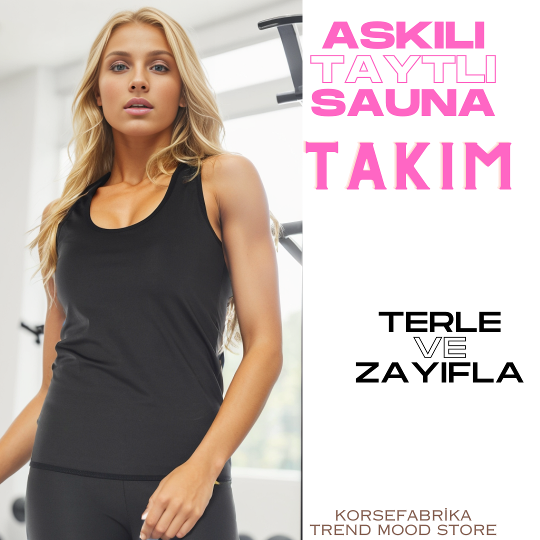 Sauna Termal Orijinal Terleterek Zayıflatan Tayt-atlet Takım