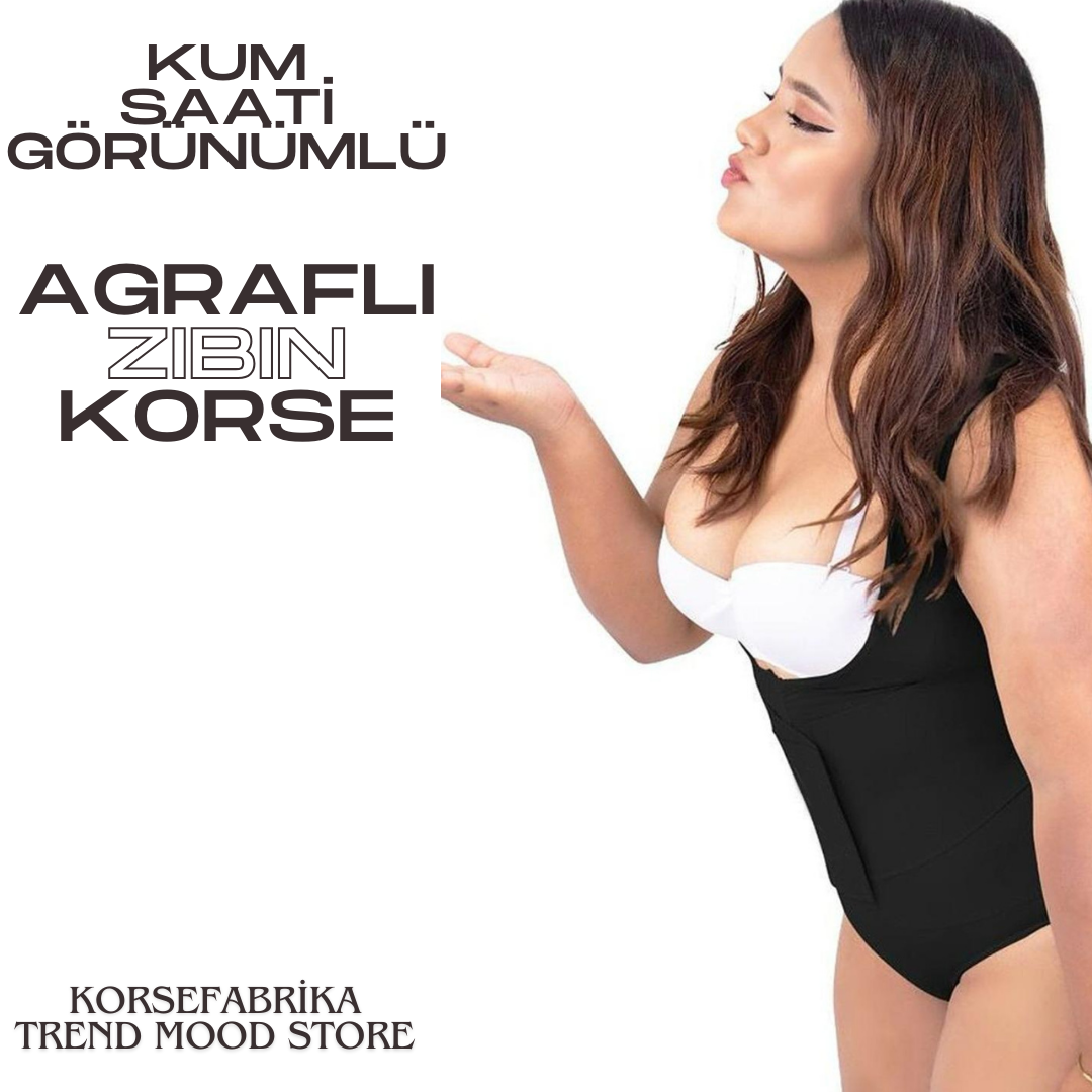 TOPARLAYICI KUM SAATİ GÖRÜNÜMLÜ AGRAFLI BEL AYARLI ZIBIN KORSE