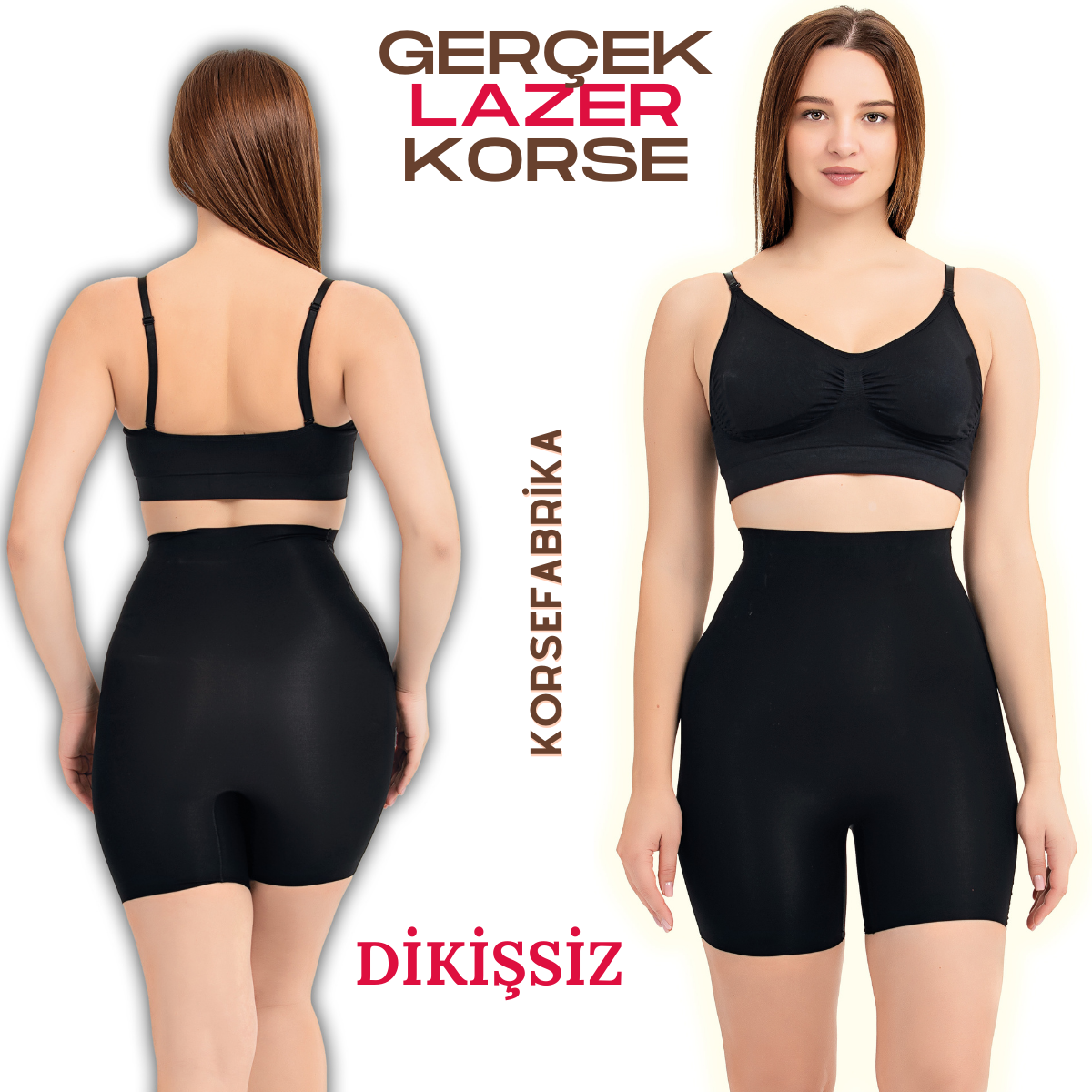 Yüksek Bel Paçalı Lazer Korse