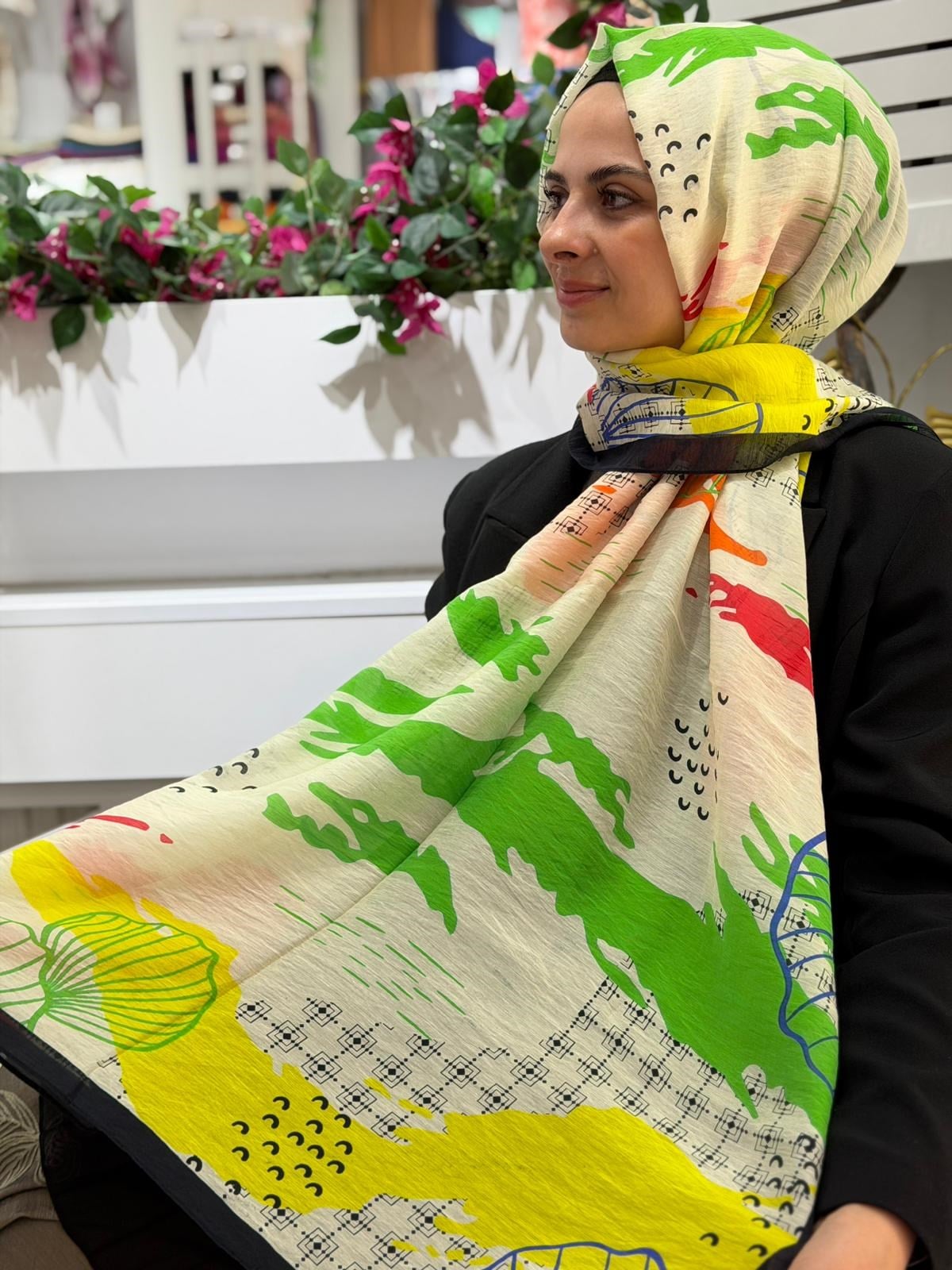 Benetton Desenli Şal 02