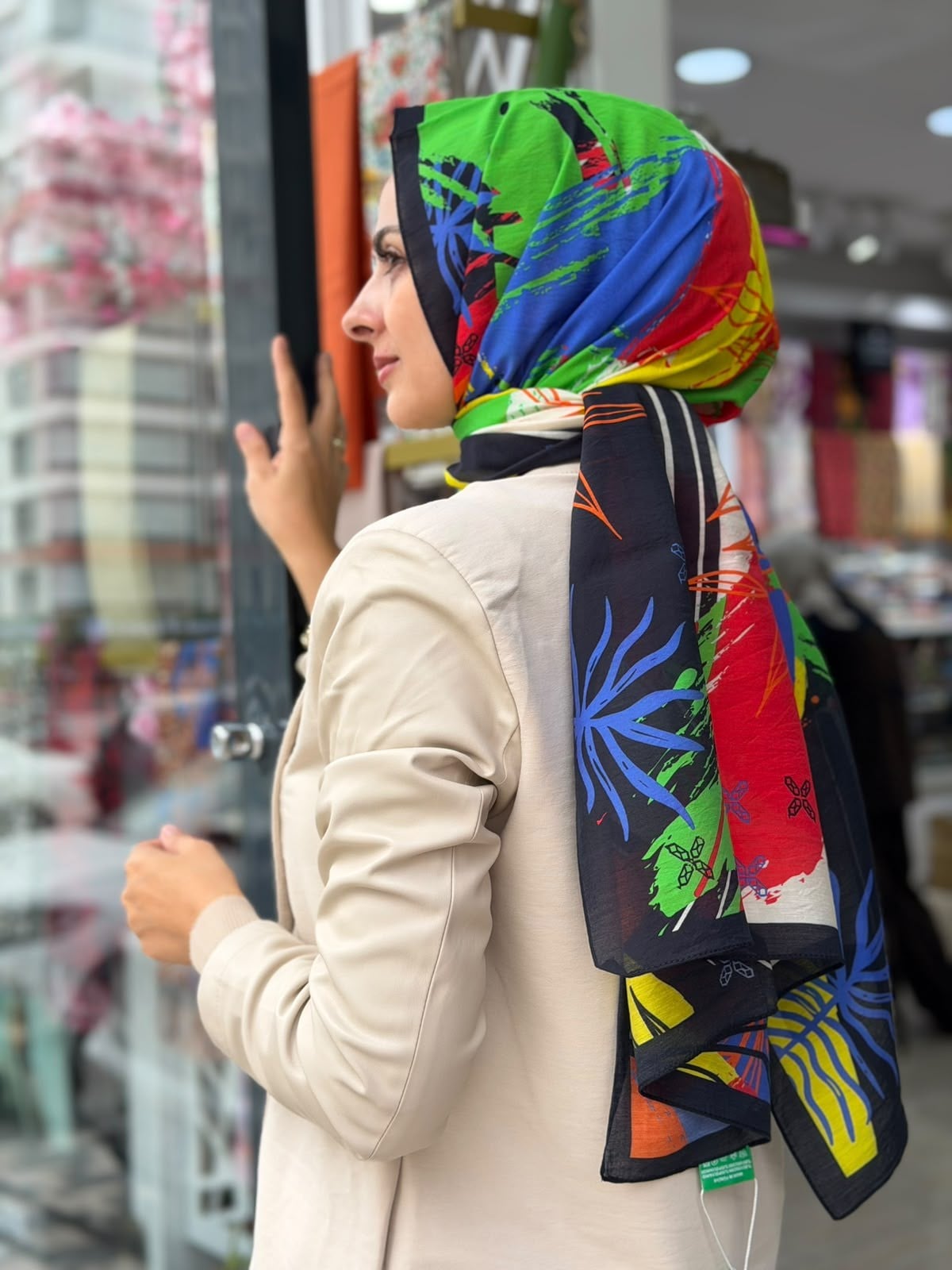 Benetton Desenli Şal
