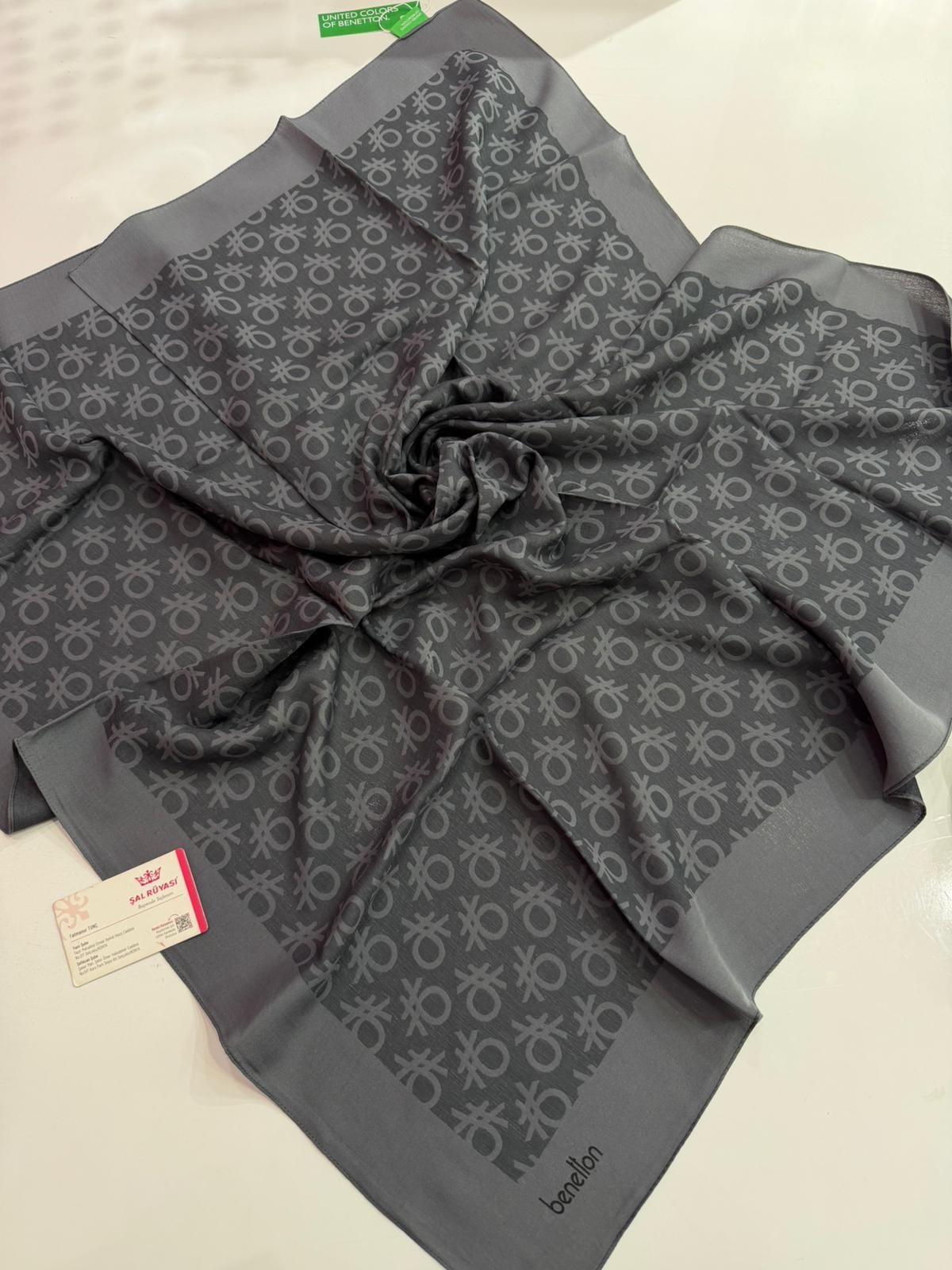 Benetton Monogram Elegante Eşarp 10