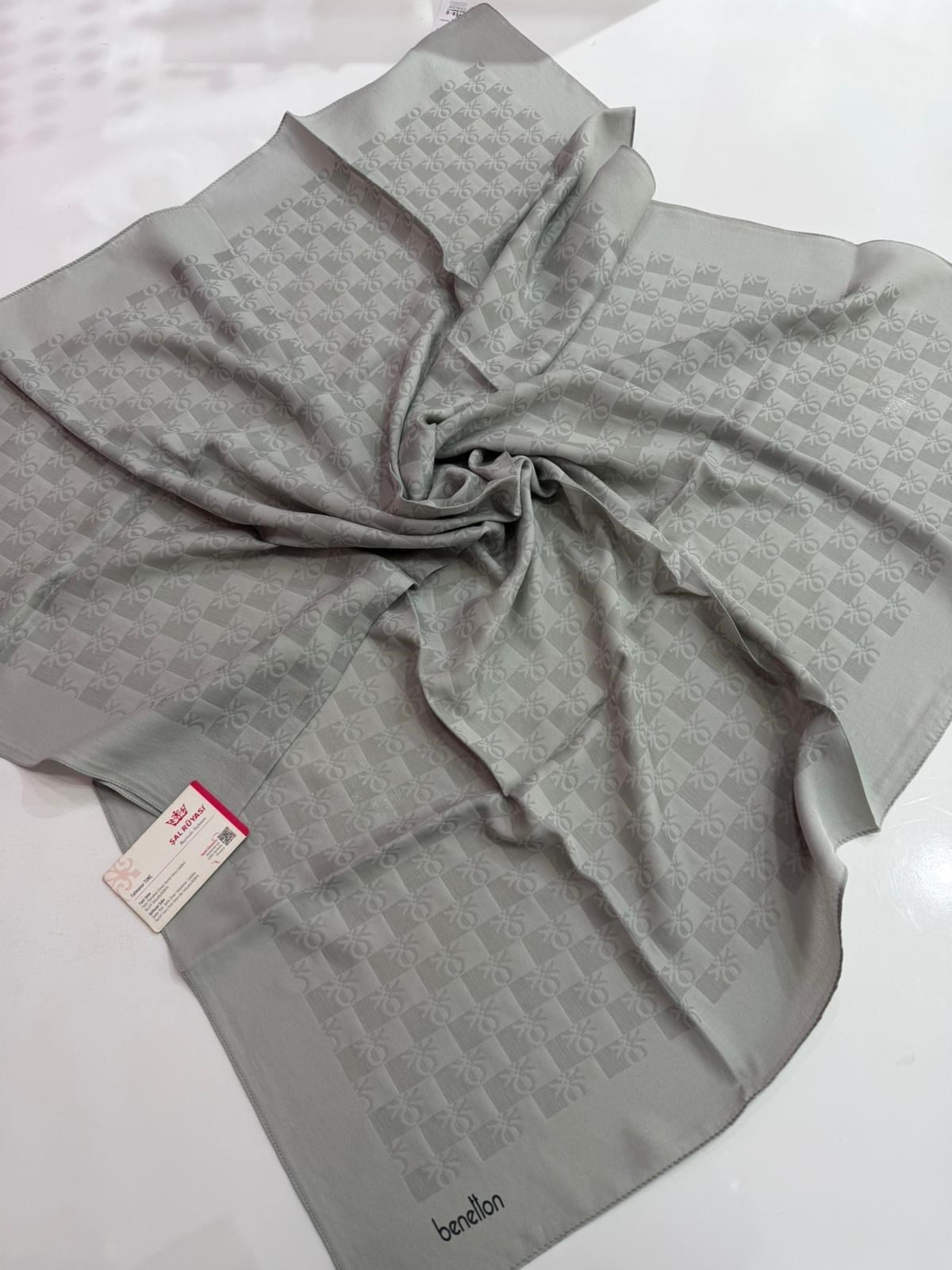 Benetton Monogram Elegante Eşarp C.Yağmur Rengi