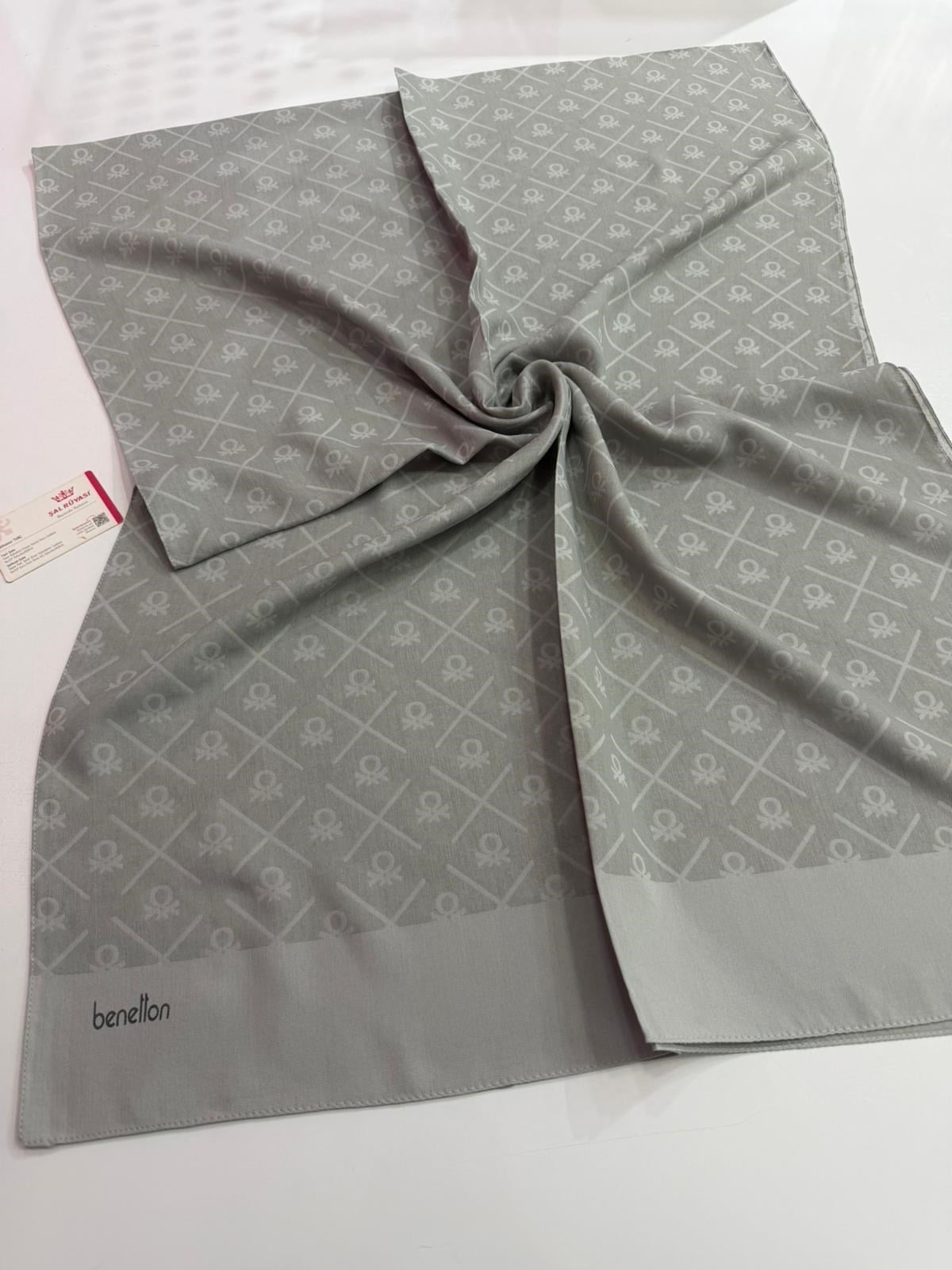 Benetton Monogram Elegante Şal C.Yağmur Rengi