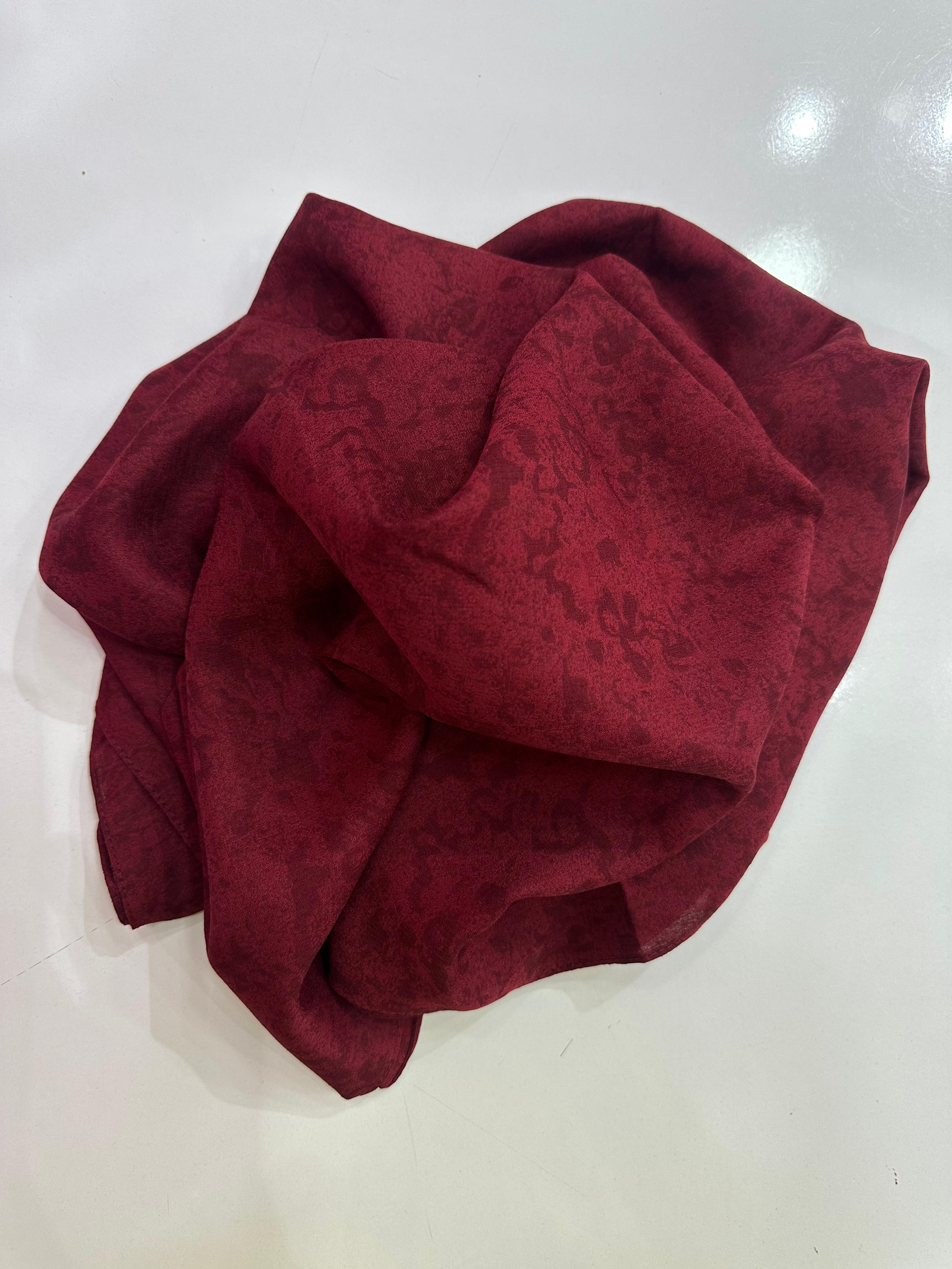 Bulut Desenli Şal (Bordo)