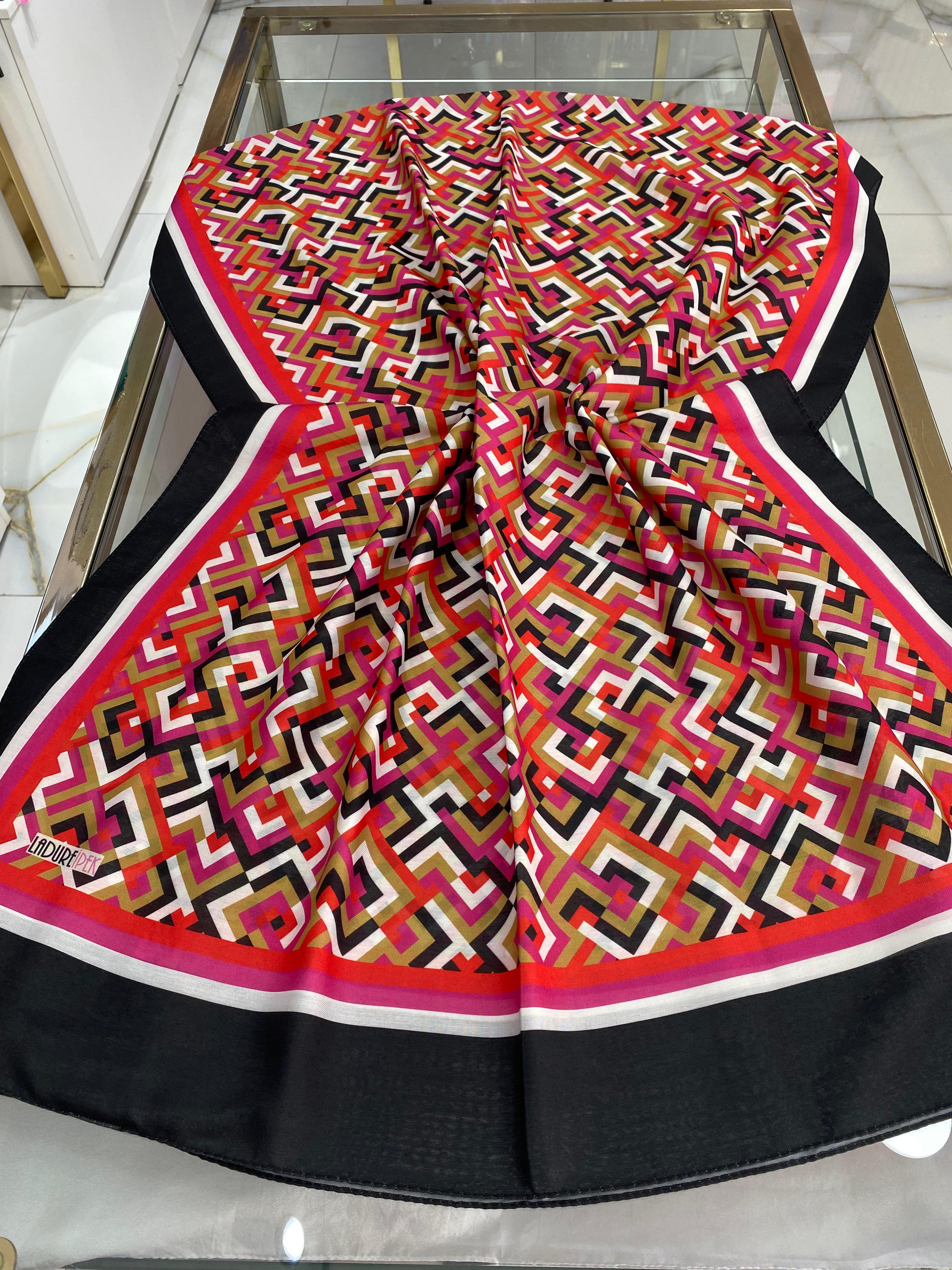 Desenli Butik Şal (Kırmızı)