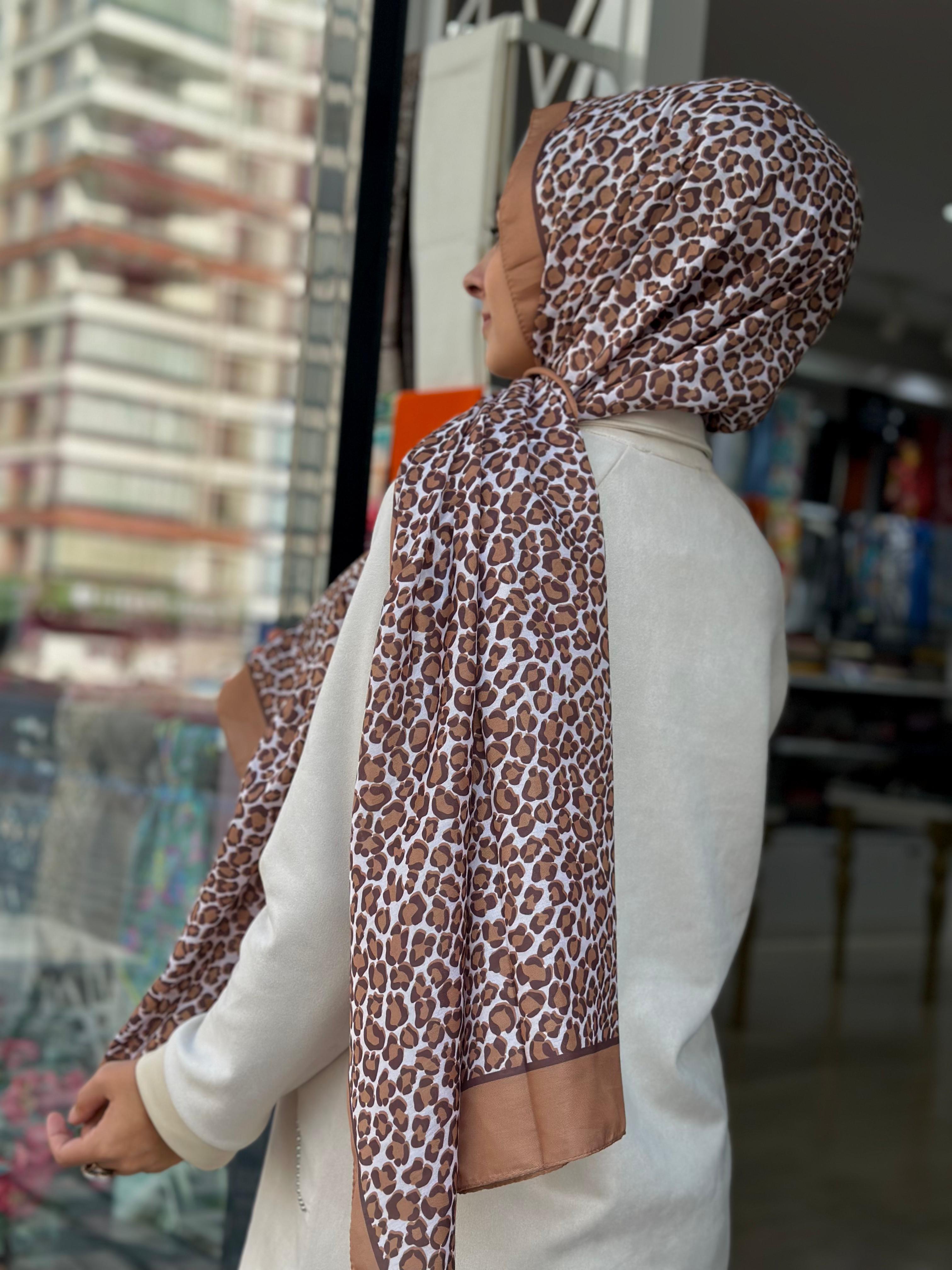 Desenli Pamuklu Şal (Taba)