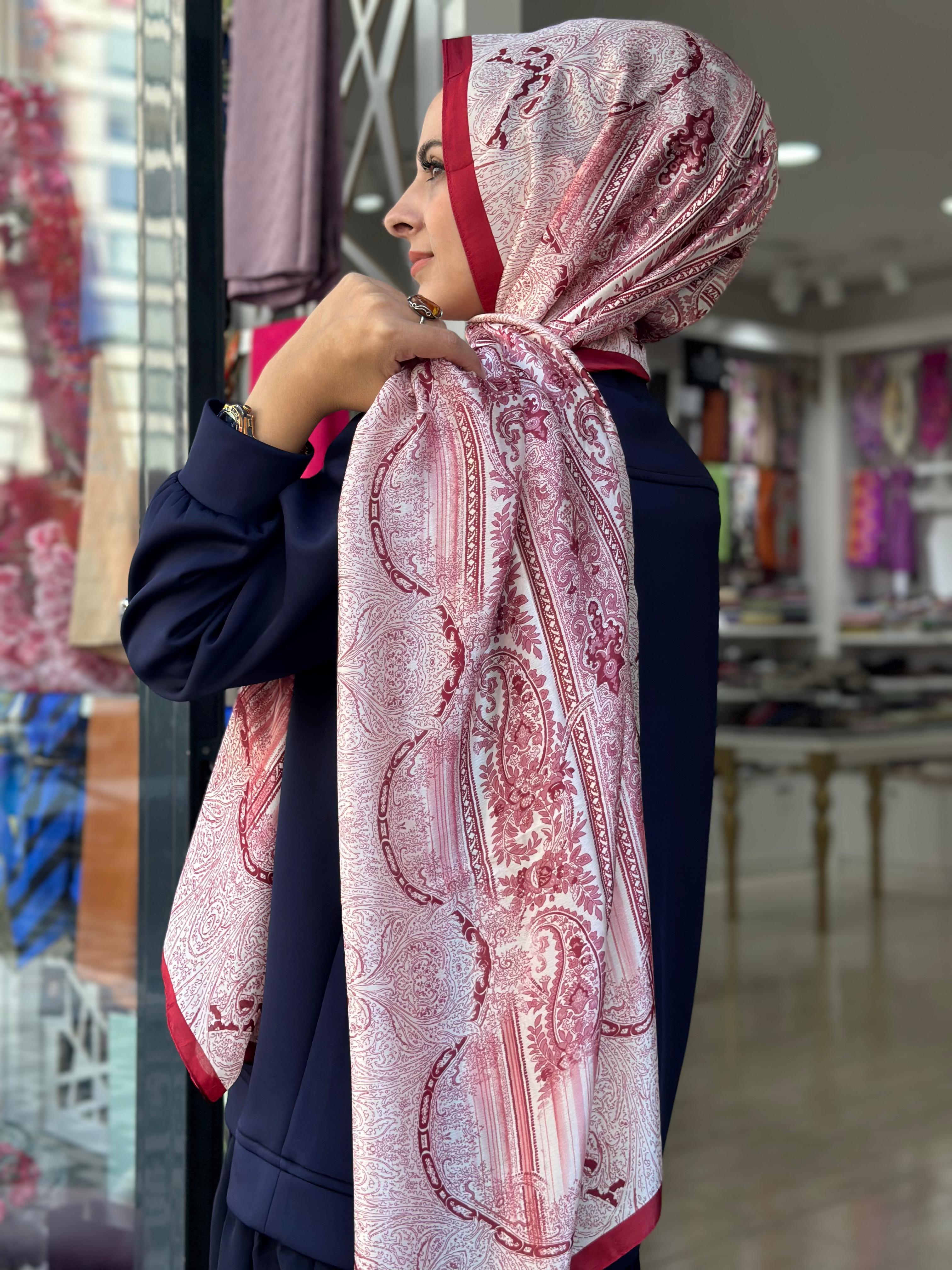 Desenli Şal (Bordo)