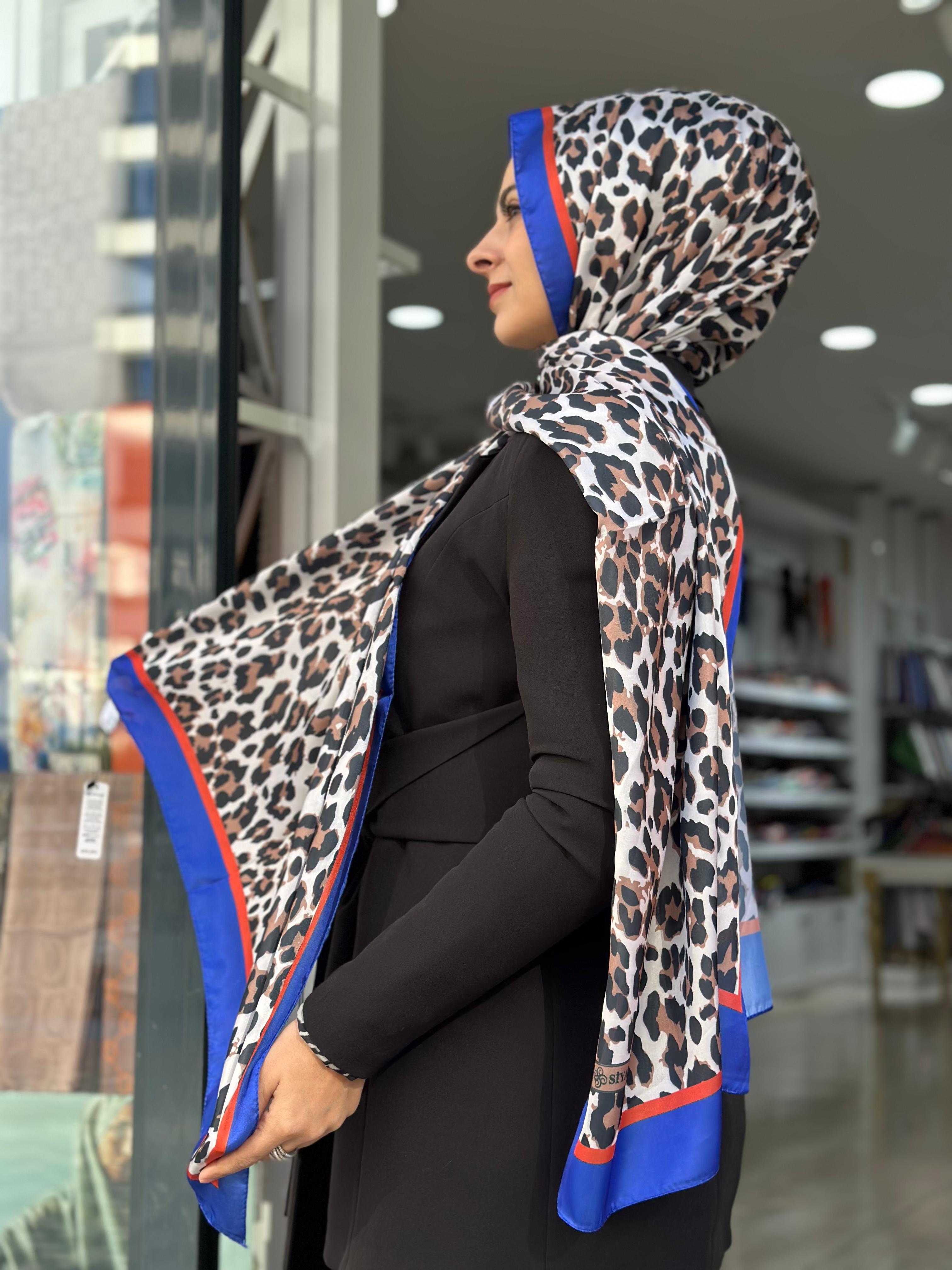Desenli Vual Şal (Saks)
