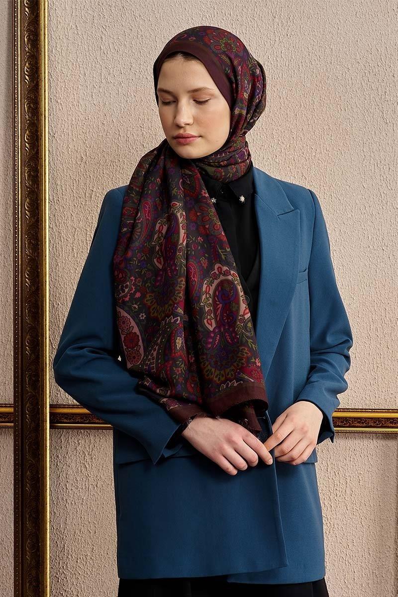 Ed Scarf Celebrity Bliss Şal Kızıl Kahve Rengi