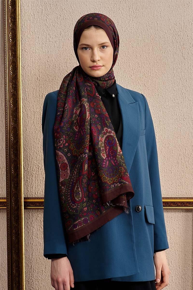 Ed Scarf Celebrity Bliss Şal Kızıl Kahve Rengi