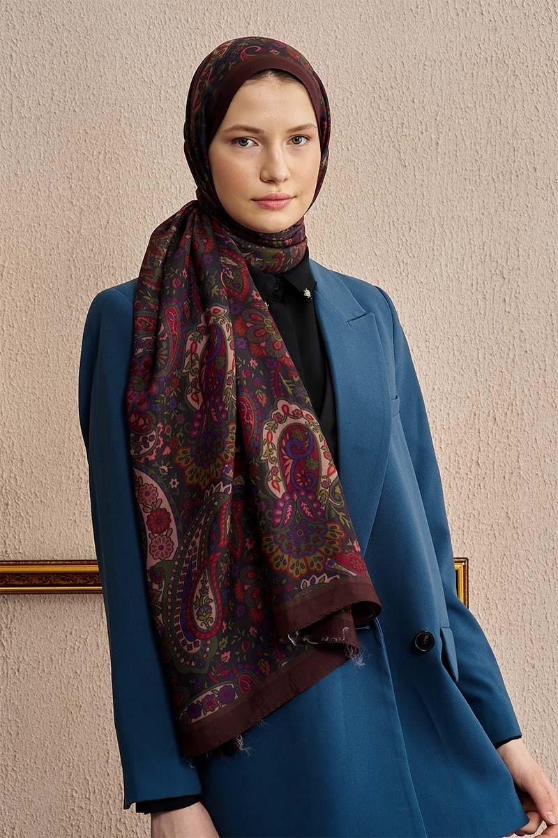 Ed Scarf Celebrity Bliss Şal Kızıl Kahve Rengi